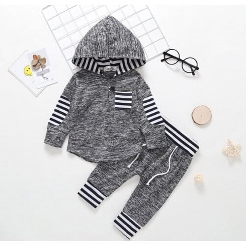 Infant Baby Boy Girl Clothes Fashion Long Sleeve Hoodie Sweatshirt Newborn Tops+Pants Christmas set 0-3 6 12 18 24 Months