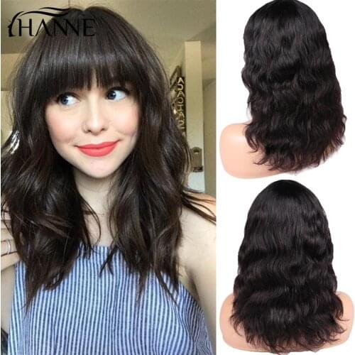 HANNE Short Natural Bob Wigs Brazilian Remy Hair Can Be Dyed Human Hair Wigs for Black Women Free Shipping