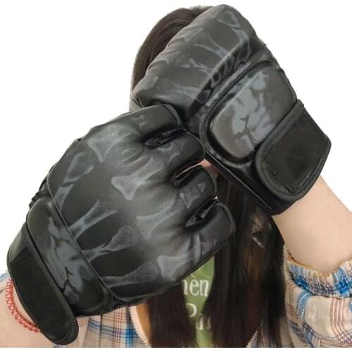 Gym Gloves New Grappling MMA Gloves PU Punching Bag Boxing Gloves Top Quality PU Leather MMA Half Fighting Competition Gloves