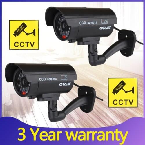 2pcs Fake Dummy CCTV Waterproof Camera With Flashing LED For Outdoor or Indoor Realistic Looking fake Camera for Security Cam