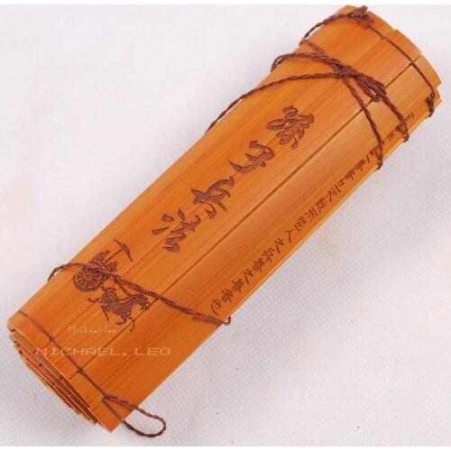 Rare Ancient Antiquity Chinese Bamboo Book "The Art of War" decoration