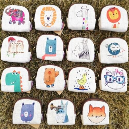 Cute Short Wallet Retro Cotton and Linen Printed Cartoon Coin Purse Lady Card Holder Clutch Student Coin Purse Korean Hot Sale