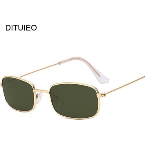 Retro Rectangle Sunglasses Men Women Luxury Brand Designer Metal Frame Circle Sun Glasses Male Female Fashion Shades Oculos