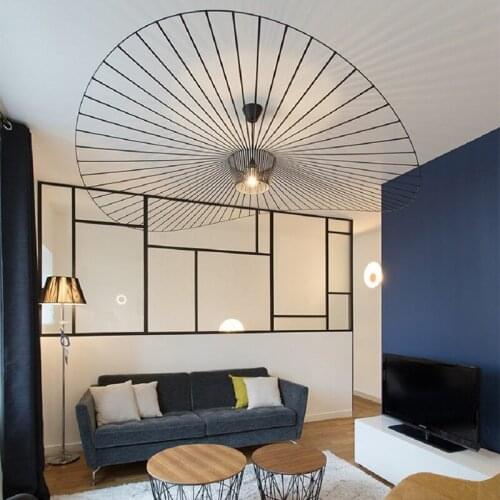 Modern led chandelier retro straw hat lights E27 60v-260v living room dining room chandelier home decoration indoor lighting