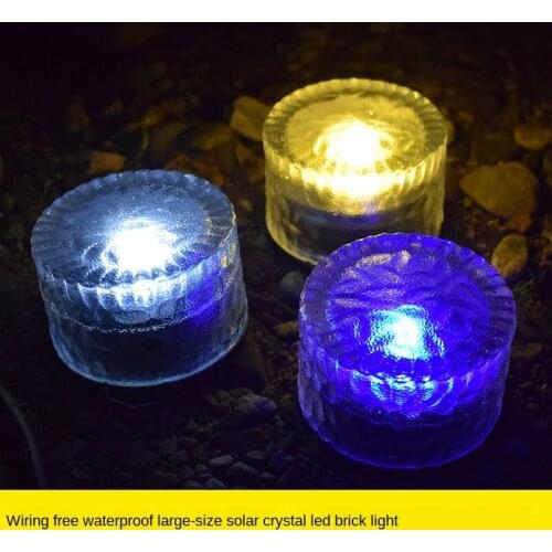 LED solar light ice brick lights Glass floor lamp Outdoor stairs courtyard Buried lamp Ice cube Garden light decoration Brick