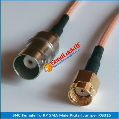 High-quality BNC Female To RP SMA RPSMA Male Plug RF Connector RG316 50ohm Pigtail Jumper Cable Low Loss