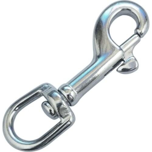 316 Stainless Steel 70mm Scuba Diving Clips, Swivel Eye Snap Hook Dive Single Ended Swivel Eye Bolt Hook Buckle Dog Clip