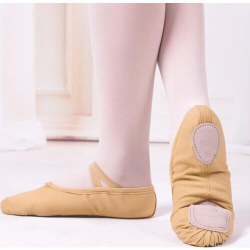 Ladies Professional Ballerina Flat Shoes For Dance Adult Ballet Pointe Dance Shoes Canvas Shoes Woman Split Sole Dancing Shoes