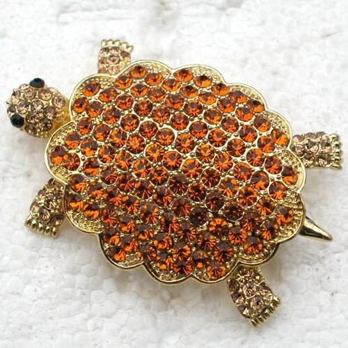 12pcs/lot Wholesale Fashion Brooch Rhinestone Big Turtle Pin brooches Jewelry Gift C101757