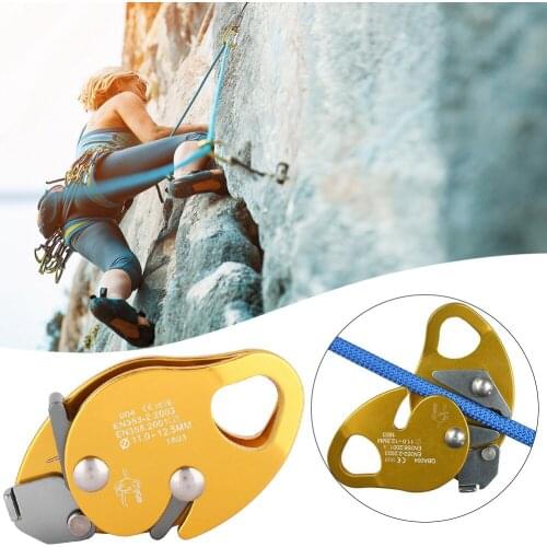 150kg Rock Climbing Descender Self-braking Stop Rope Clamp Grab Rescue Descender Carabiner Climbing Accessories for fire rescue