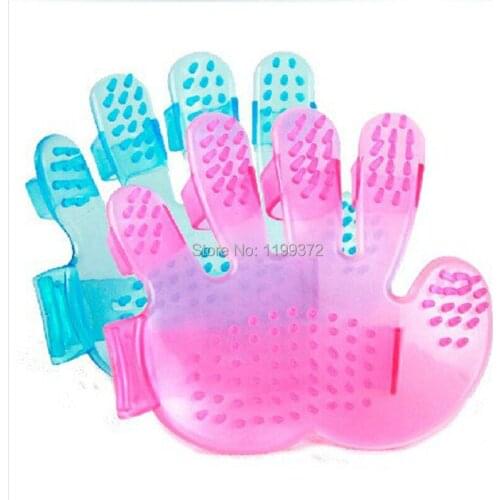 200pcs/lot 14CM Pet Dog Cat Hands Shower Bath Washing Brush Plastic Dog Massage Gloves Palm Hand