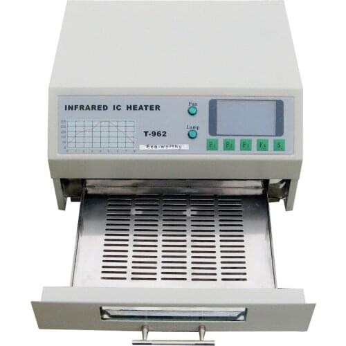 220V T-962 800W 180 x 235mm Desktop Reflow Oven Infrared IC Heater Soldering Machine for BGA SMD SMT Rework Free shipping