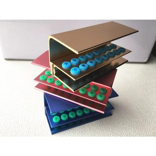 3Pcs 3 color Autoclave Holders Block Blocks FG Bur Tips Disinfection 16 Holes