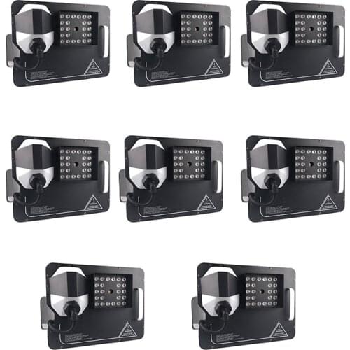 8pcs/lot 1500W LED Fog Machine 12X10W RGBWA-UV Led Lamps Smoke Machine Professional Fogger Hazer Device Stage DJ Party Equipment