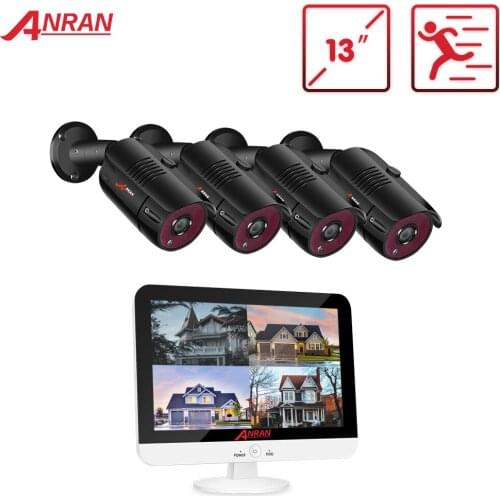 ANRAN 13 Inch AHD DVR CCTV Security System 1080P Analog HD Camera Outdoor Video Surveillance System IR Night Vision Camera Kit