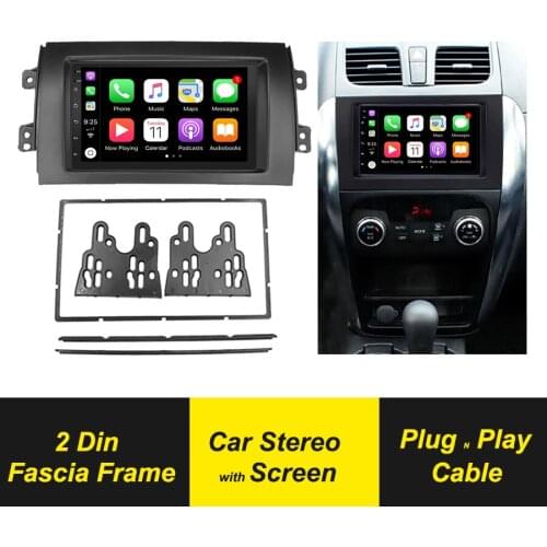 2 Din Car Radio Fascia For SUZUKI SX4 2007-2014 For FIAT Sedici 2006-2014 GPS Navigation Android Player Facia Face Plate Stereo