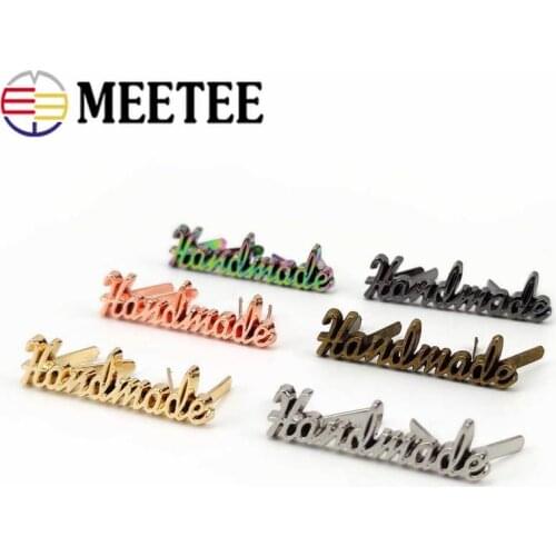 20/50pcs Rectangle 10x35mm Handmade Metal Bag Label Handcraft Decorative Tags for Purse Bags DIY Hardware Sewing Accessories