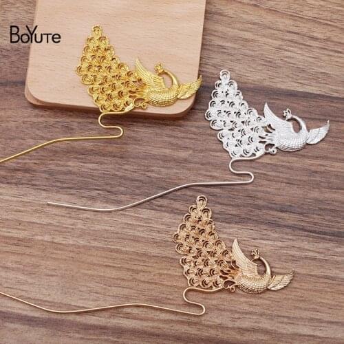 BoYuTe Wholesale (5 Pieces/Lot) 54*75MM Metal Alloy Phoenix Hair Stick Diy Hand Made Hair Jewelry Accessories