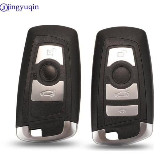 Jingyuqin 3/4B Smart key Shell Cover Case Keyless For BMW CAS4 F 3 5 7 Series E90 E92 E93 X5 HU100R With Uncut Blank Blade