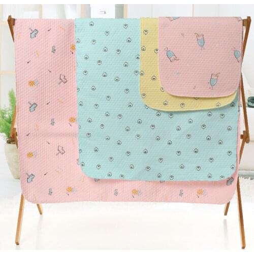 Baby Urine Pad Cotton Infant Printed Foldable Baby Changing Mat Travel Diaper Changing Pad Waterproof Mat Washable Breathable