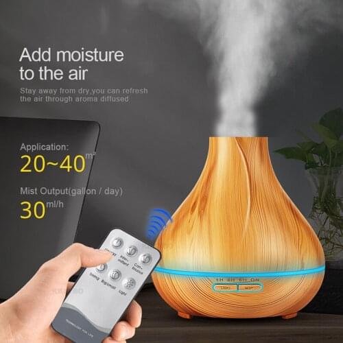 400ml electric Aroma Essential Oil Diffuser Ultrasonic Air Humidifier Wood Grain Cool Mist maker Colorful Light for Home Office