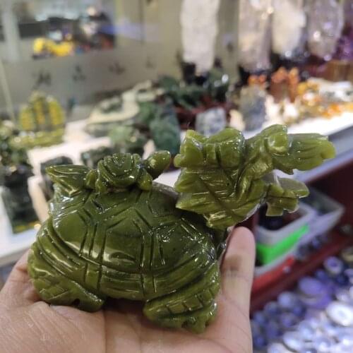 Feng Shui Big Green Jade Dragon turtle For Wealth