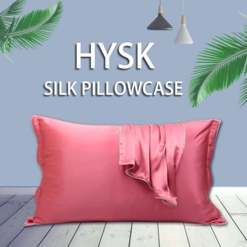 HYSK 100 mulbery silk Envelop type pillowcase peach heavy real luxury organic sided silk cover sleep with logo dropshipping V288