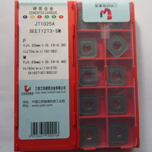 JXTC SEET12T3-SM JT1025A / SEET12T3-SM JT1225 / SEET12T3-SM JT3115 / SEET12T3-SM JT4125 CNC carbide inserts 10PCS/BOX
