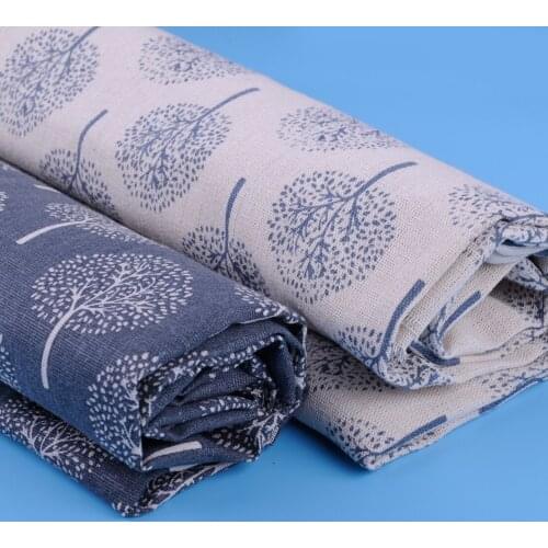 LETAOSK 1.5 x 1m Durable Linen Cotton Fabric Money Tree Print Cloth Home Upholstery Curtain Tablecloth Craft DIY Floral Print
