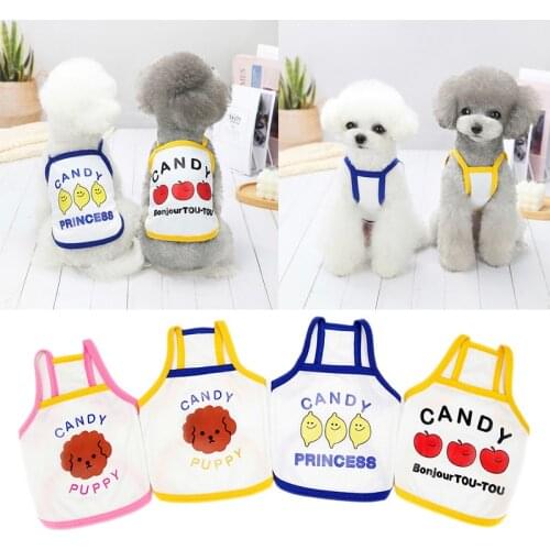 Cute Cartoon Pattern Summer Dog Vest Puppy Costume Small Dog Clothes Bichon Poodle Schnauzer Pet Tshirt Clothing Drop Shipping