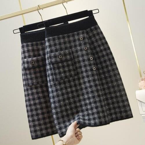 Mrza Gtxe Plaid Pencil Skirts