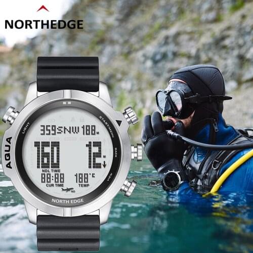 NORTH EDGE New Professional Diving Watch Men Altitude Pressure Compass Thermometer Deep Sea Sports 100M Waterproof Digital Clock