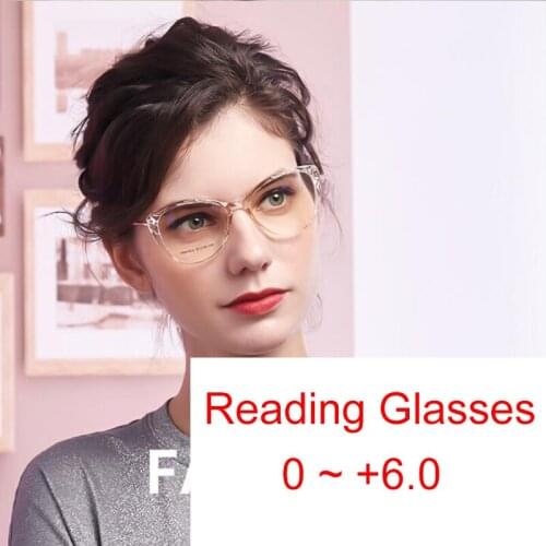 Fashion Transparent Computer Glasses Anti-Reflective Blue Light Filter Reading Glasses Clear Cat Eye Women Eyewear Frame Lunette