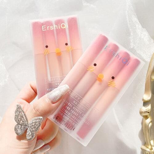 4/5pcs Matte Lip Gloss Set Waterproof Long Lasting Sexy Red Velvet Young Girl Lip Cosmetic Gift Maquillajes With Box TSLM1