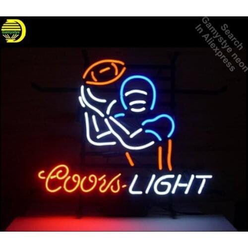 Neon Signs for Coors Light Football Sport Handcrafted Neon Bulbs sign Glass Tube Decorate Beer Bar Sign Advertise dropshipping