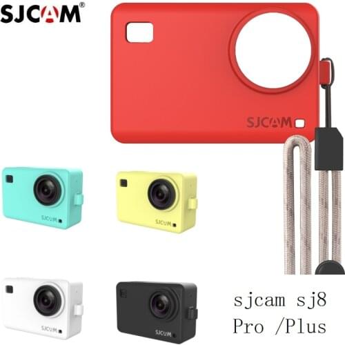 Original Accessories SJCAM Silicone Sleeve + Adjustable Lanyard Protective Case/Border Cover for SJ8 Pro/Plus/Air Action Camera