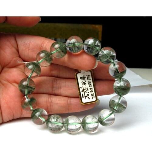Genuine Natural Green Phantom Garden Crystal Beads Fashion Bracelet AAA 16mm crystal