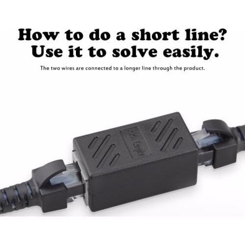 OXA Black Female to Female Network LAN Connector Adapter Coupler Extender RJ45 Ethernet Cable Join Extension Converter Coupler