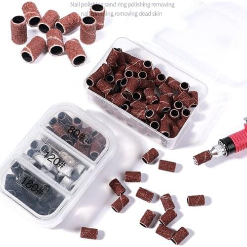 75/100Pcs Nail Art Sanding Bands File For UV Gel Acrylic Polish Remover For Electric Nail Machine Nail Drill