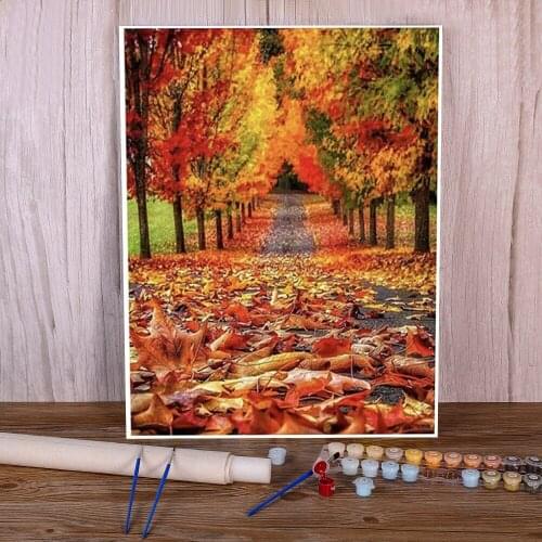 Nature DIY Painting By Numbers Complete Kit Oil Paints 50*70 Canvas Pictures Wall Paintings Adults Drawing