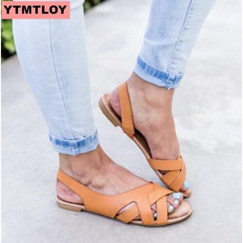Womens Sandals Summer Lady Girl Comfortable Ankle Sequin Round Toe Sandals Womens Soft Beach Shoes Plus Size C40