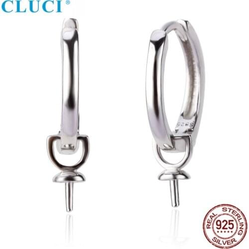 CLUCI 3 pairs 925 Sterling Silver Girls Earrings Pearl Earring Hook Fittings Casual Earrings for Women SE163SB