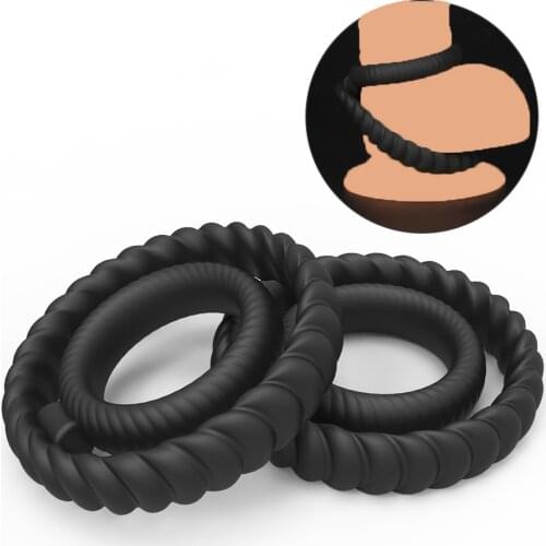 Silicone Dual Penis Ring Delay EjaculationMale Masturbator Cock Ring Scrotum Stretcher CockRings Sex Toys for Men