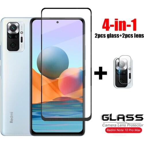 Glass on Redmi Note 10 Pro Max Full Cover Tempered Glass HD Phone Screen Protector For Xiaomi Redmi Note 10 Pro Max 10S Glass