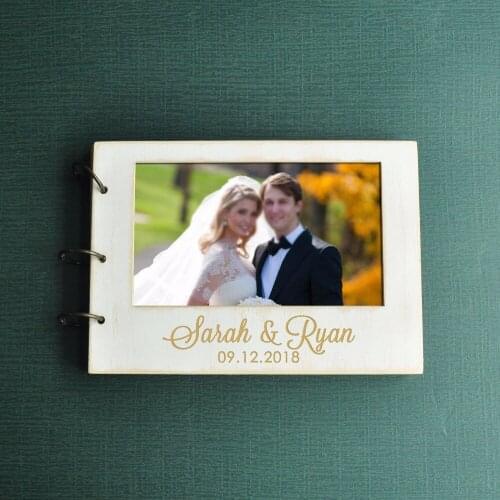 Wedding Guest Book Personalized Wedding Photo Book, Custom Wedding Guestbook Your Photo On Cover Bridal Shower Gift