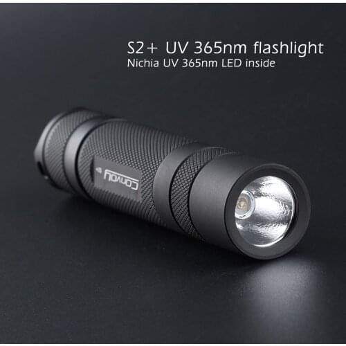 Convoy S2+ UV 365nm LED Flashlight 7135*3 One Mode Nichia 365UV in Side Linterna LED Fluorescent Agent Detection Mini Torch