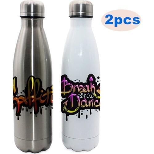 2pcs 500ml / 17oz Bowling-Shaped Vacuum Bottle for Sublimation Printing