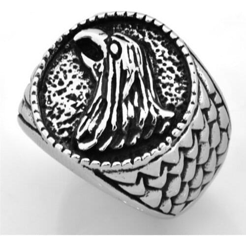 Viking Raven Ring Fashion Accessories Stainless Steel Raven Mens Ring Viking Jewelry