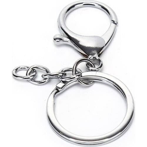 5/10pcs/lot 30/25mm Swivel Lobster Clasp Clips Key Hooks Silver Metal Classic Key Chain DIY Bag Jewelry Keychain Split Ring