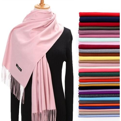 2020 Women Winter Scarf Pure Cashmere Scarves Thick Neck Warm Headband Hijab Lady Shawls Wraps Blanket Pashmina Female Echarpe